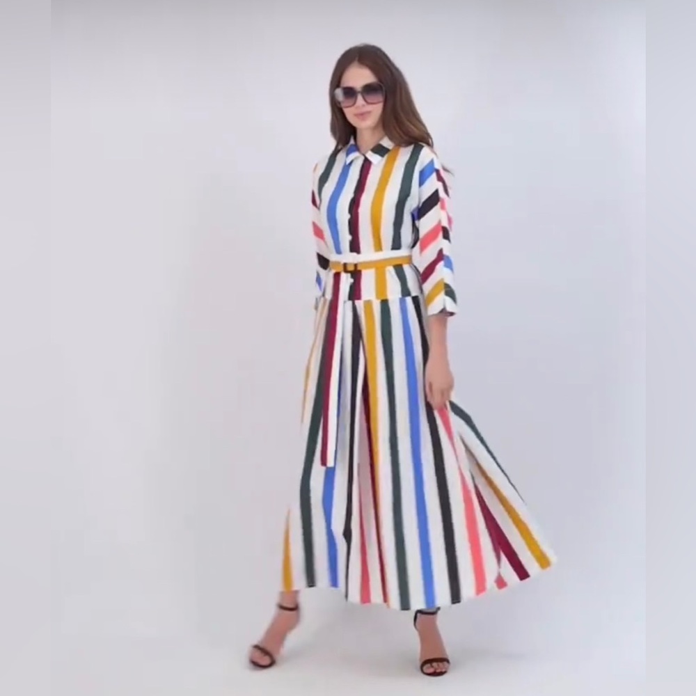 SARA NAVON STRIPPED MAXI DRESS;NEVER WORN; NEW WITH NO TAGS; SIZE L